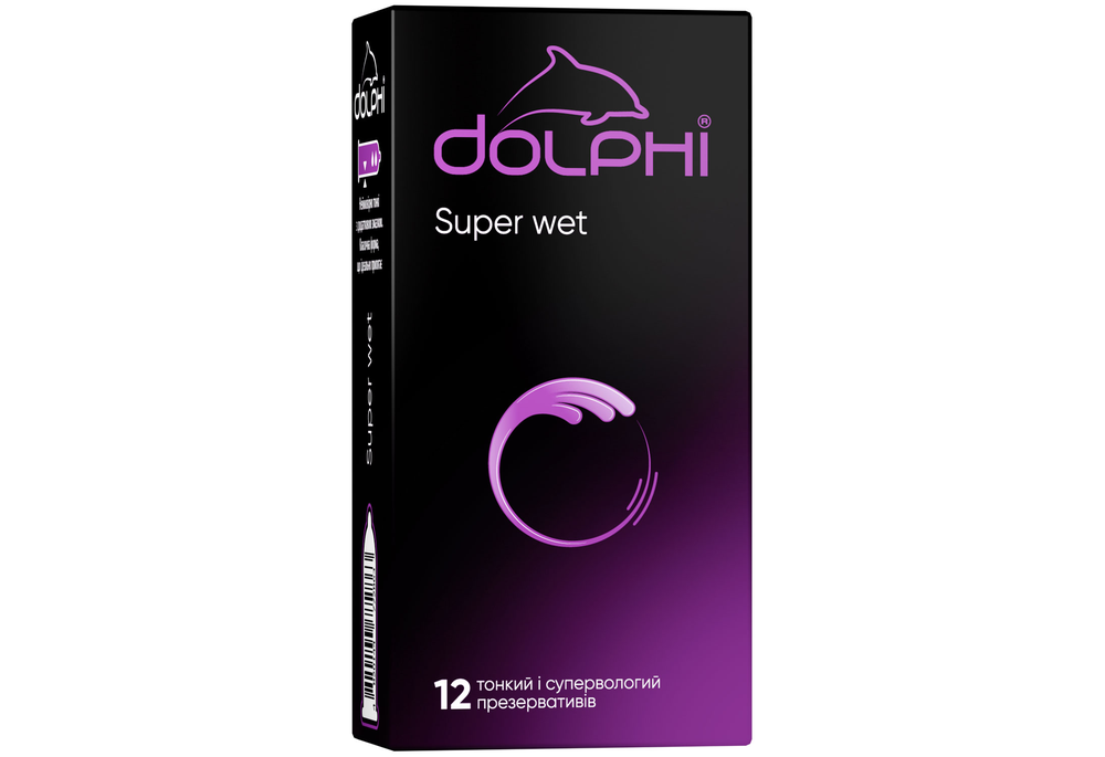 Dolphi Super Wet ультратонкі з додатковою змазкою, 12 шт