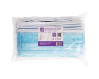 Маска медична 2В тришарова нестерильна, з петлями, 100 шт