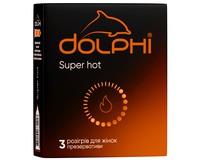 Dolphi Super hot з ребрами і крапками та розігріваючим змащувачем, 3 шт