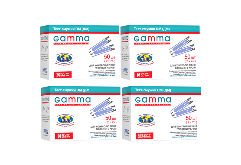 Тест-смужки Gamma DM для глюкометра Diamond та Prima, 200 штук