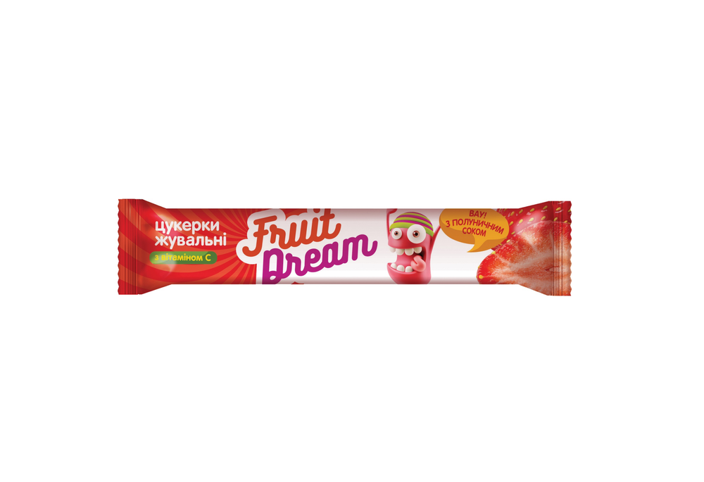 Цукерки Fruit Dream жувальні Полуничний сік + Вітамін С, 15 г (18 шт)