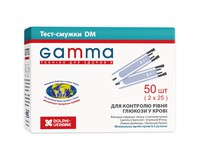 Тест-смужки Gamma DM для глюкометра Diamond та Prima, 50 штук (2х25) (пом'ята упаковка)