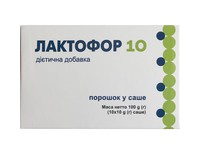 Лактофор 10 при запорах, а також для нормалізації мікрофлори кишечника порошок у саше, 10 шт
