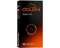 Dolphi Super hot з ребрами і крапками та розігріваючим змащувачем, 12 шт