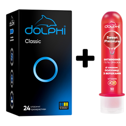 Набор Dolphi Классические 24 шт + Гель с ароматом клубники съедобный 50 мл