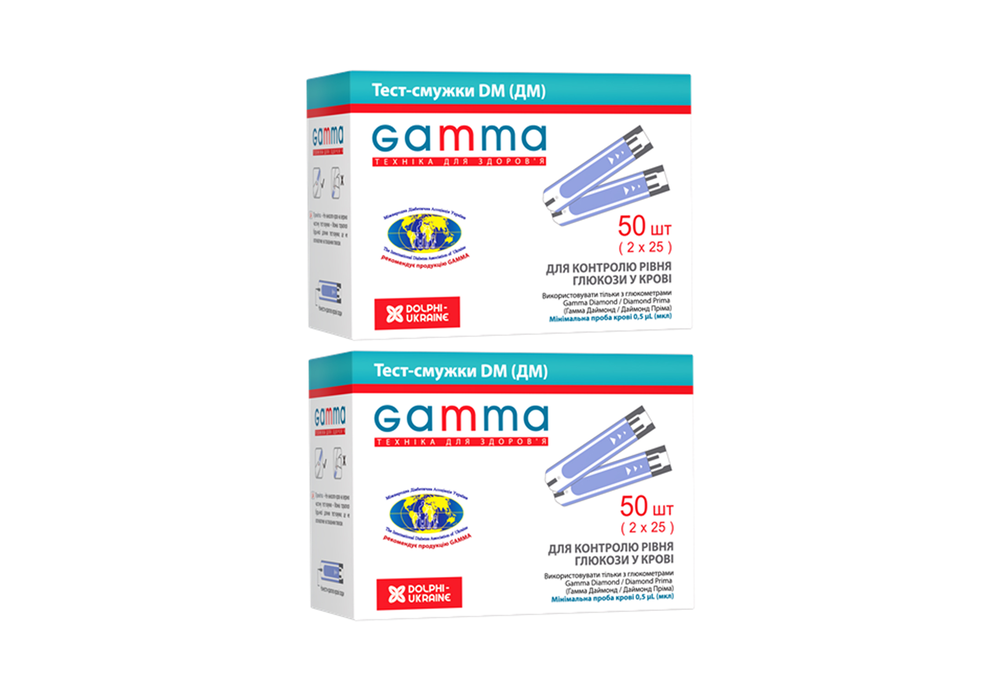 Тест-смужки Gamma DM для глюкометра Diamond та Prima, 100 штук