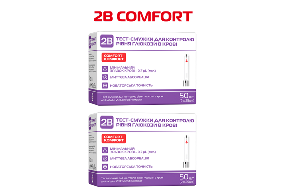 Тест-смужки 2B Comfort, 100 штук