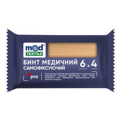 Бинт медичний MedTextile самофіксуючий 6 см х 4 м (бежевий)