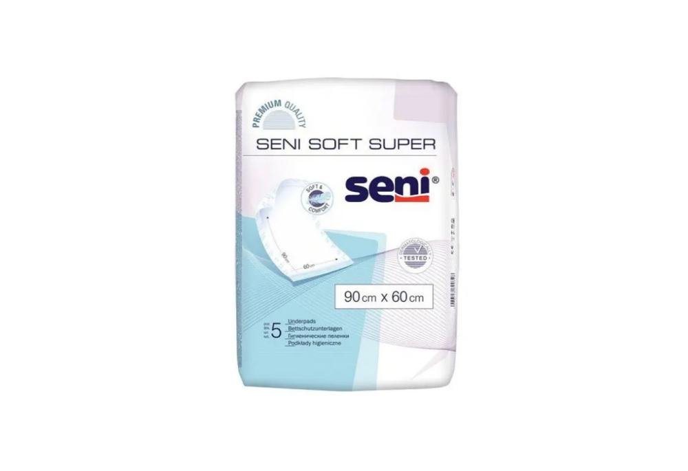 Пелюшки Seni Soft Super одноразові гігієнічні 90х60 см, 5 шт