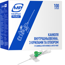 Канюля внутрішньовенна MP MedPlast Proflon 18G (1,3 x 45 мм) зелена, 100 шт