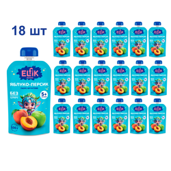 Пюре фруктове Elfik Magic яблуко-персик, 100 г (18 шт)