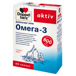 Доппельгерц актив Омега-3 капсули по 800 мг, 80 капс.