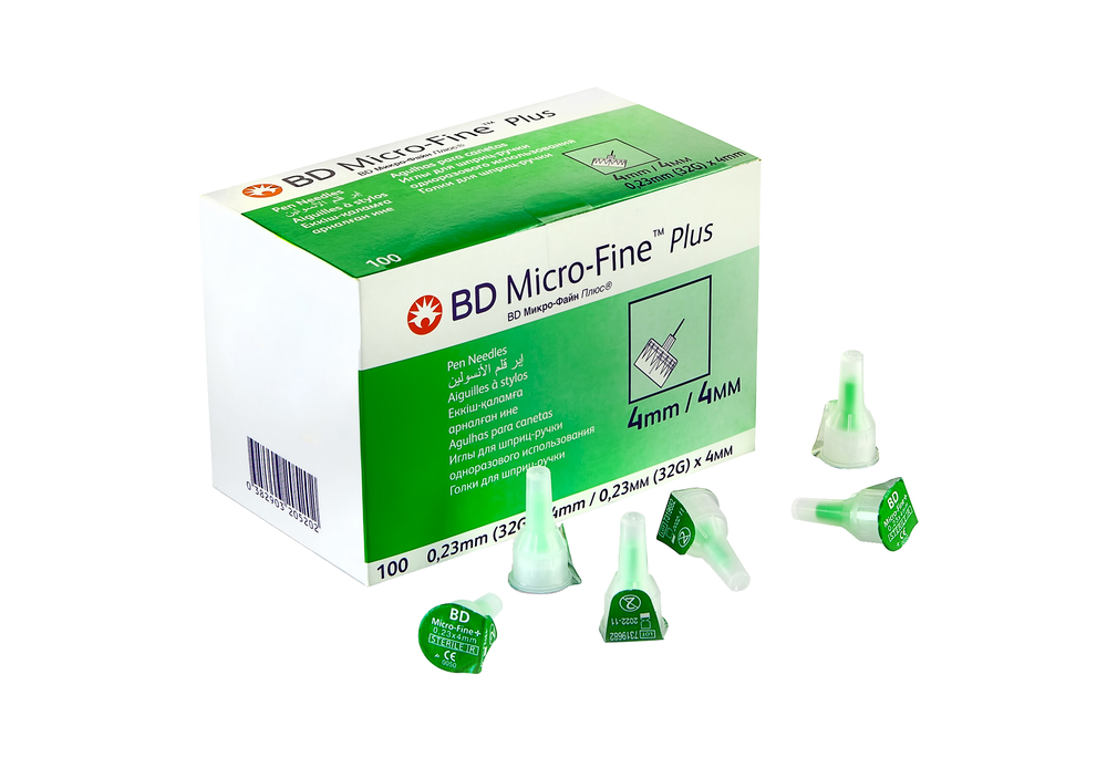Голки для шприц-ручки BD Micro-Fine Plus 32G (0.23 x 4 мм), 100 шт