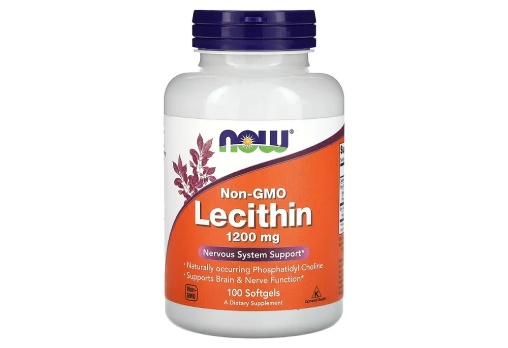 Лецитин соняшниковий NOW Sunflower Lecithin для підтримки функцій печінки, мозку та нервової системи 1200 мг капсули, 100 шт