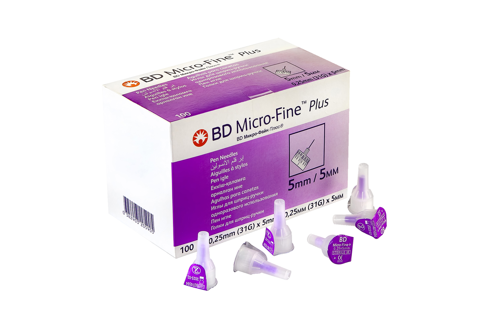 Голки для шприц-ручки BD Micro-Fine Plus 31G (0.25 x 5 мм), 100 шт