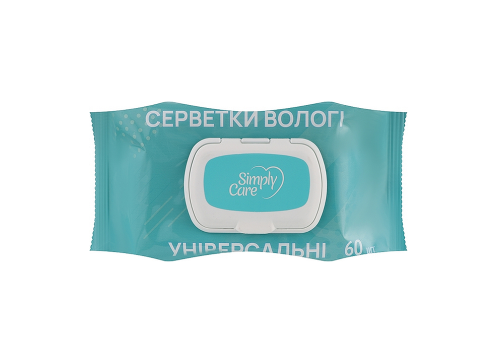Салфетки влажные Simply Care универсальные, 60 шт
