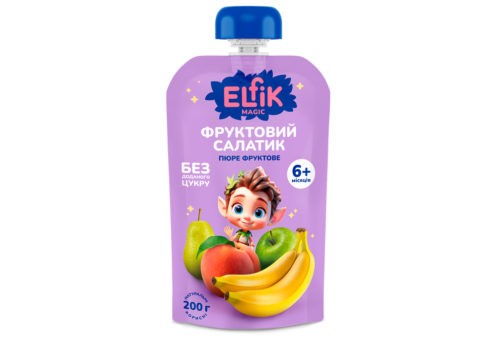 Пюре фруктове Elfik Magic Фруктовий салатик, 200 г