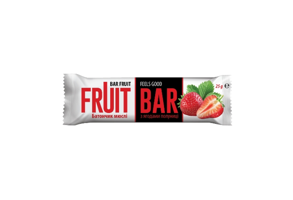 Батончик-мюслі Fruit Bar зі смаком полуниці, 25 г