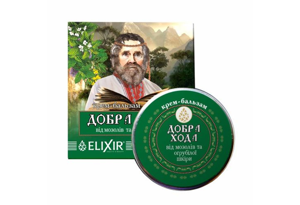 Крем-бальзам для ніг Добра хода Elixir від мозолів та грубої шкіри, 10 мл