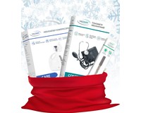 Новорічний набір з тонометром MedHit Control механічним, термометром медичним скляним без ртуті MedHit Safe і небулайзером компресорним MedHit Care