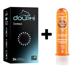 Набір Dolphi з крапками 24 шт + Гель чуттєвий зігріваючий 50 мл