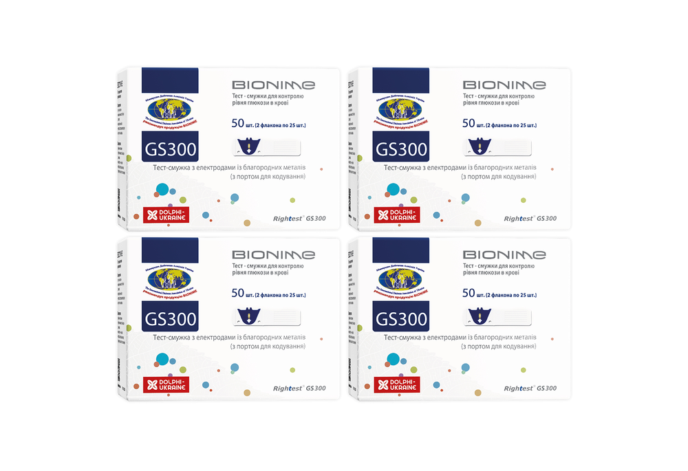Тест-смужки Bionime Rightest GS300 для глюкометра GM 110, 200 штук