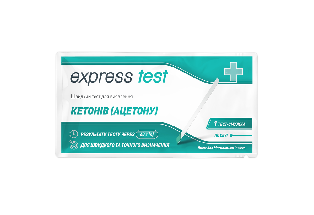 Тест-смужка Express Test для виявлення кетонів у сечі, 1 шт