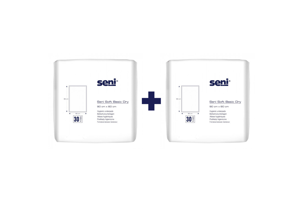Пелюшки SENI SOFT BASIC DRY одноразові гігієнічні 90х60 см, 30 шт (1+1)