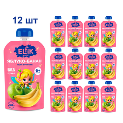Пюре фруктове Elfik Magic яблуко-банан, 200 г (12 шт)