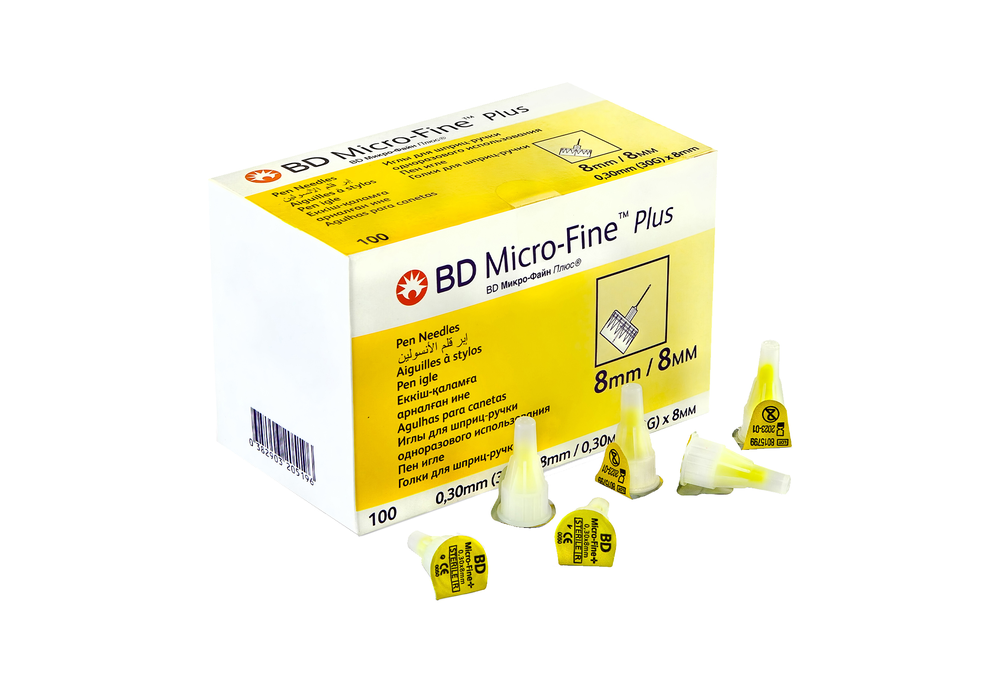 Голки для шприц-ручки BD Micro-Fine Plus 30G (0.30 x 8.0 мм), 100 шт