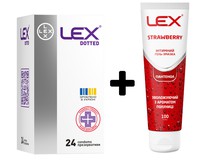 Набір Lex Dotted з крапками, 24 шт + Гель Lex Strawberry з ароматом полуниці та пантенолом, 100 мл