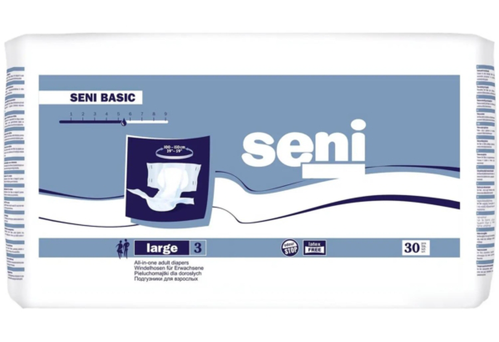 Підгузки для дорослих Seni Basic large, розмір 3, 30 шт