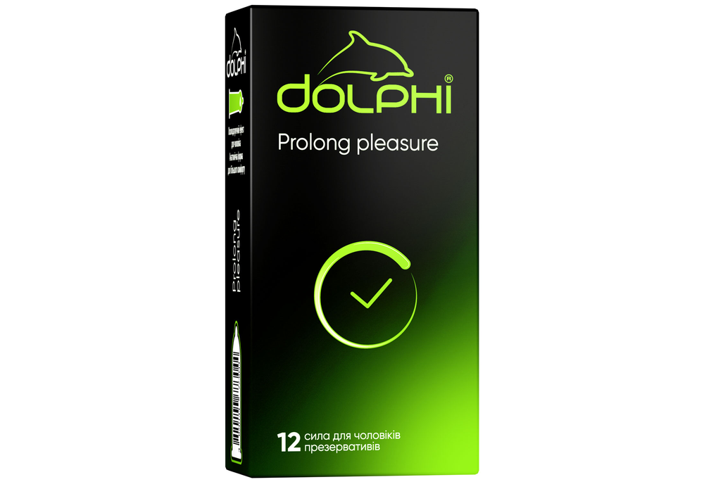 Dolphi Prolong pleasure анатомічні з анестетиком, 12 шт