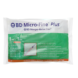 Шприц інсуліновий 1 мл U-100 BD Micro-Fine Plus 29G (0.33 x 12.7 мм), 10 штук