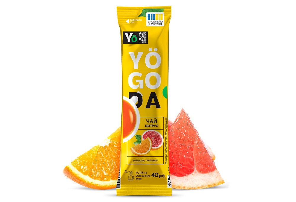 Чай YOGODA Цитрус (концентрат) стік 40 г, 12 шт