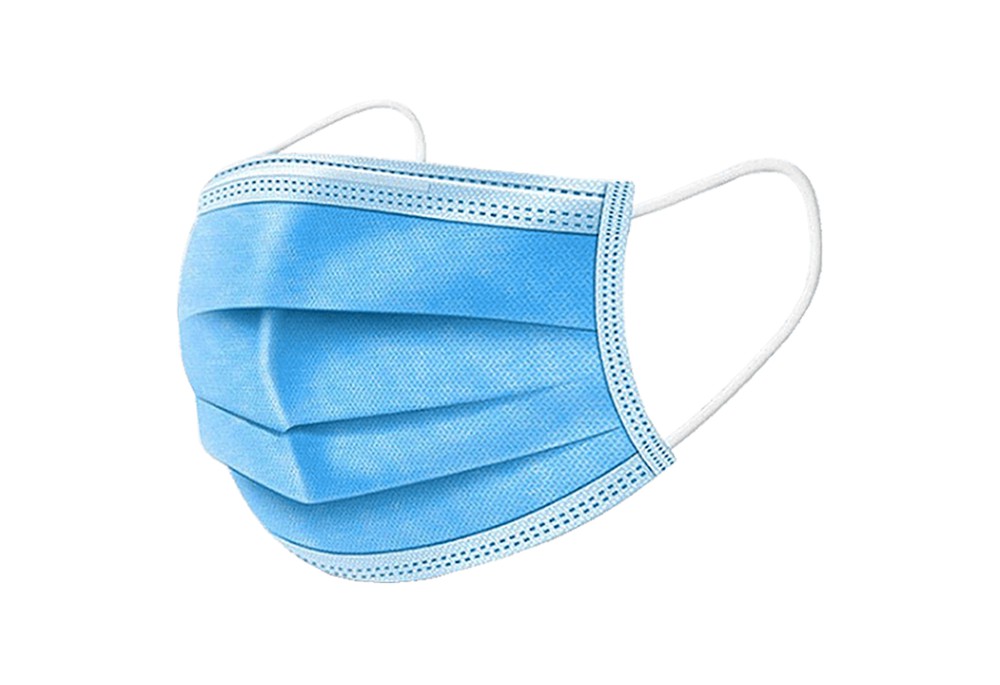 Маска медична 2В тришарова нестерильна, з петлями, 100 шт