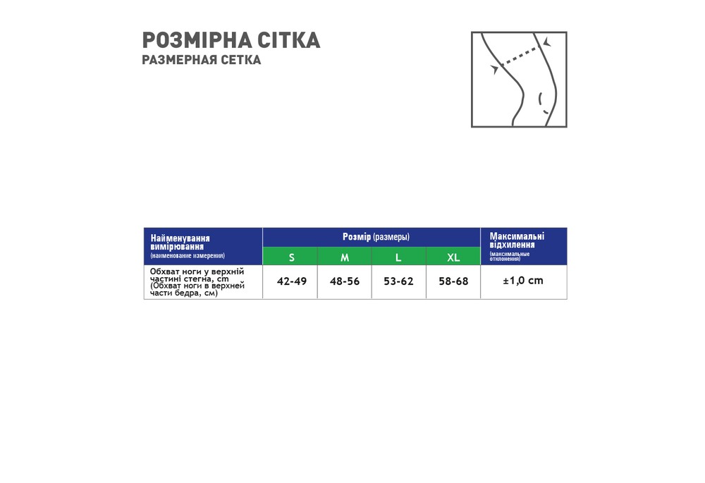 Бандаж для підтримки стегна Медтекстиль 7220 еластичний (1+1), розмір S