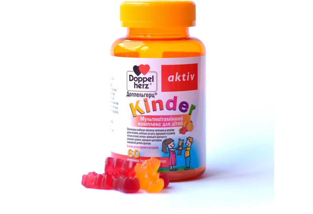 Доппельгерц Kinder Мультивітамінний комплекс пастилки жувальні, 60 шт у флаконі