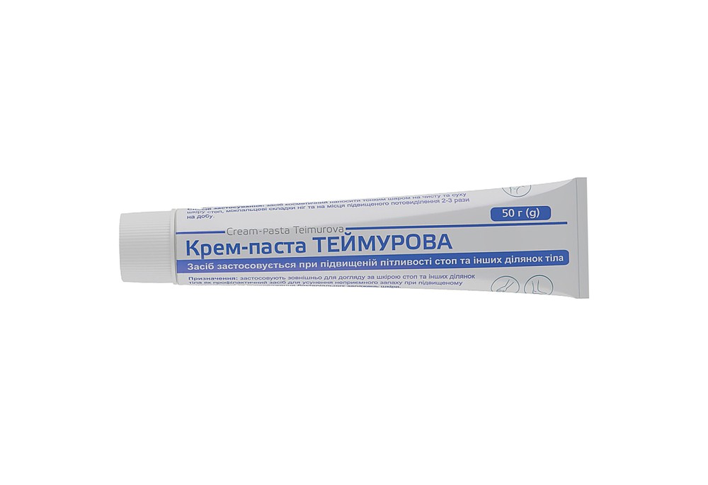Теймурова крем-паста засіб косметичний від запаху і поту для ніг по 50 г у тубах