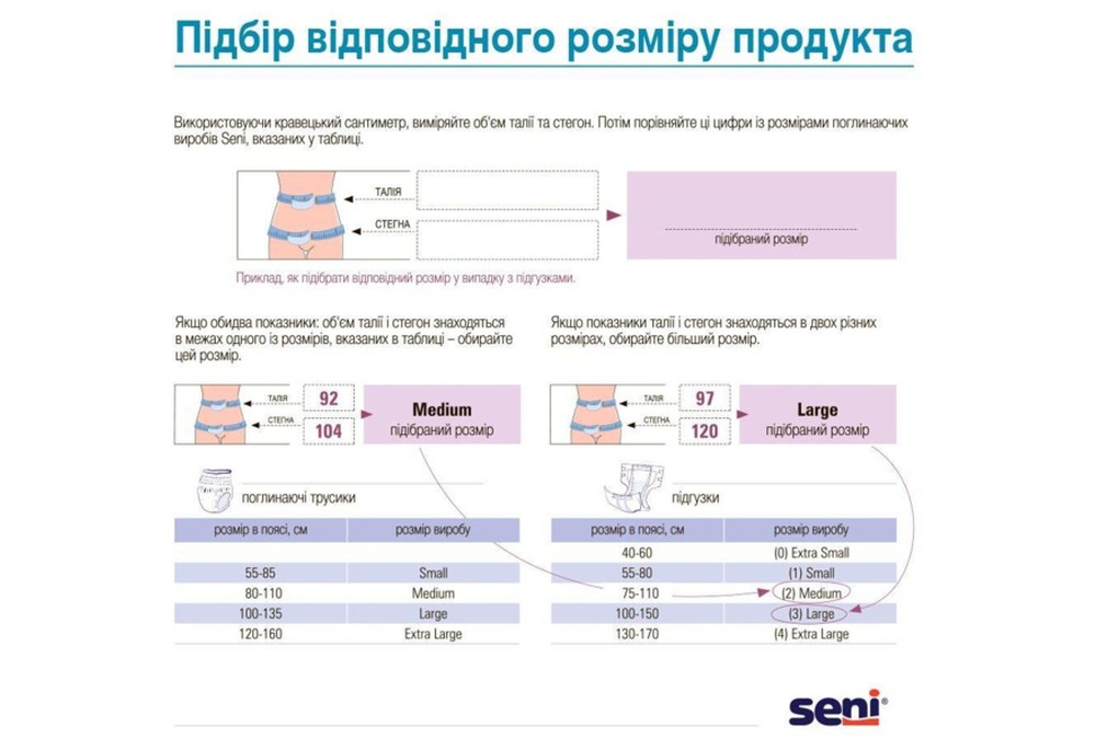 Підгузки для дорослих Seni Basic large, розмір 3, 30 шт